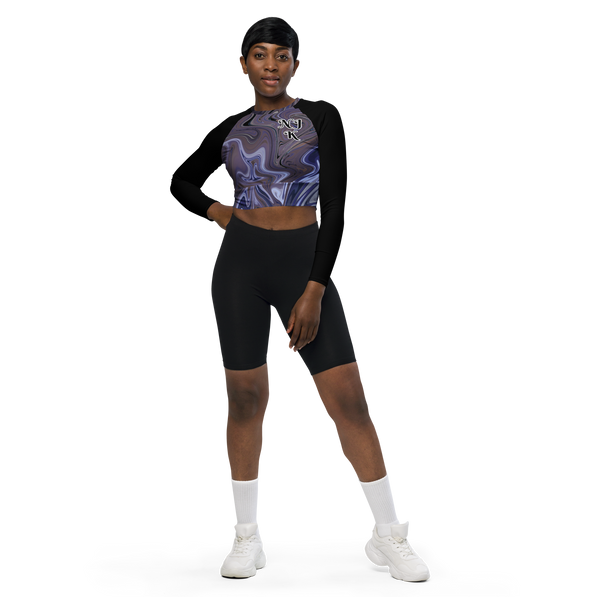 Berry Blues Recycled Long-Sleeve Crop Top