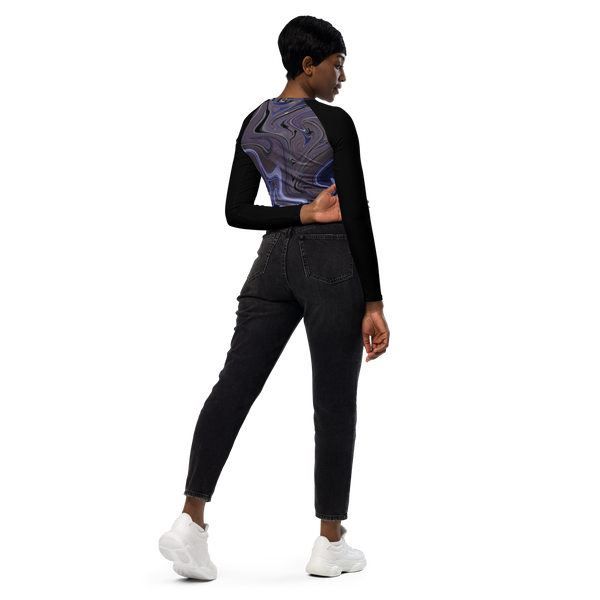 Berry Blues Recycled Long-Sleeve Crop Top