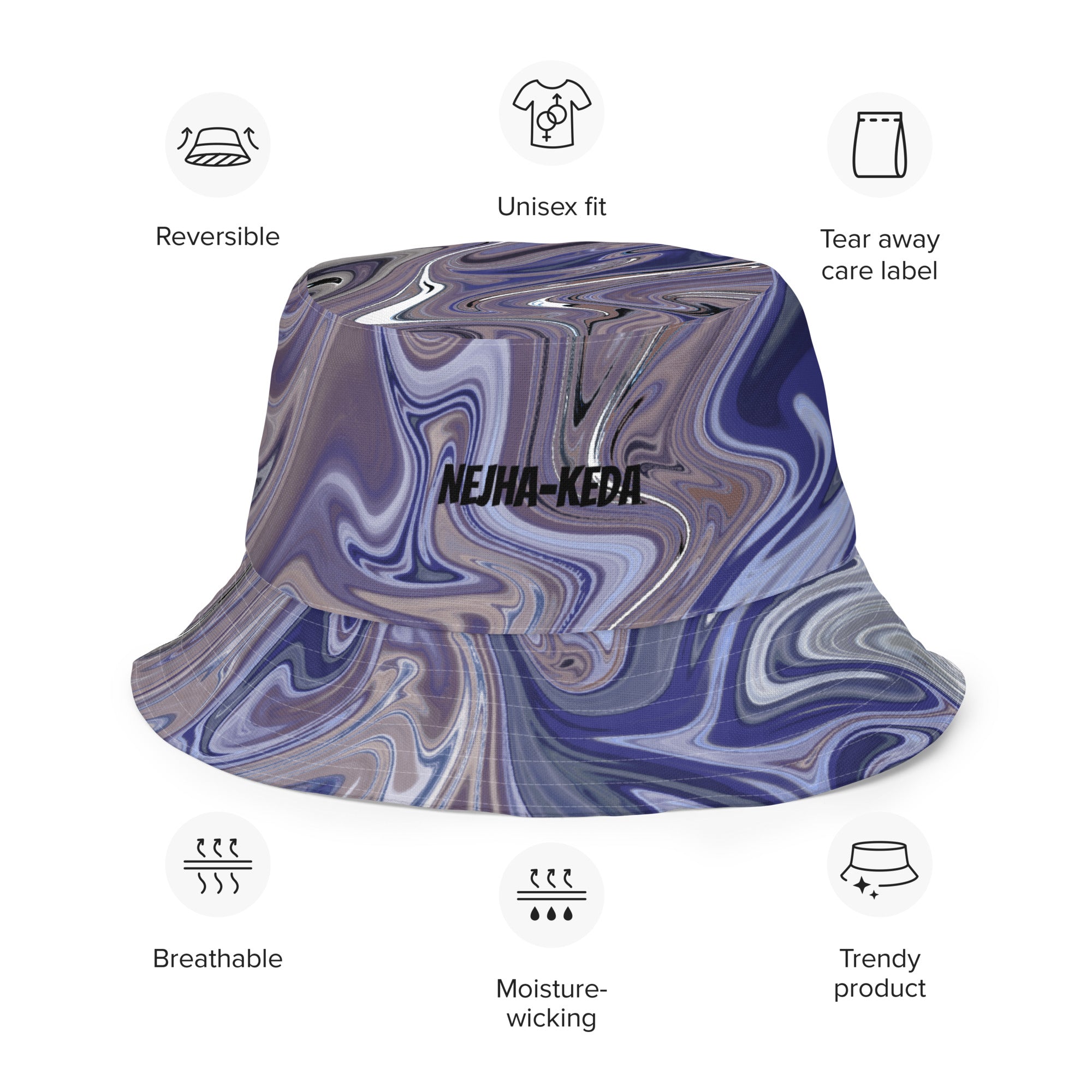 Berry Blues Reversible Bucket Hat