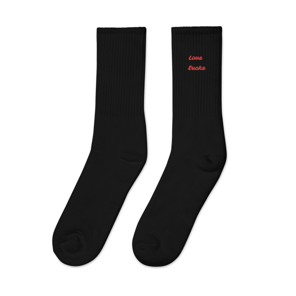 Love Sucks Embroidered Socks