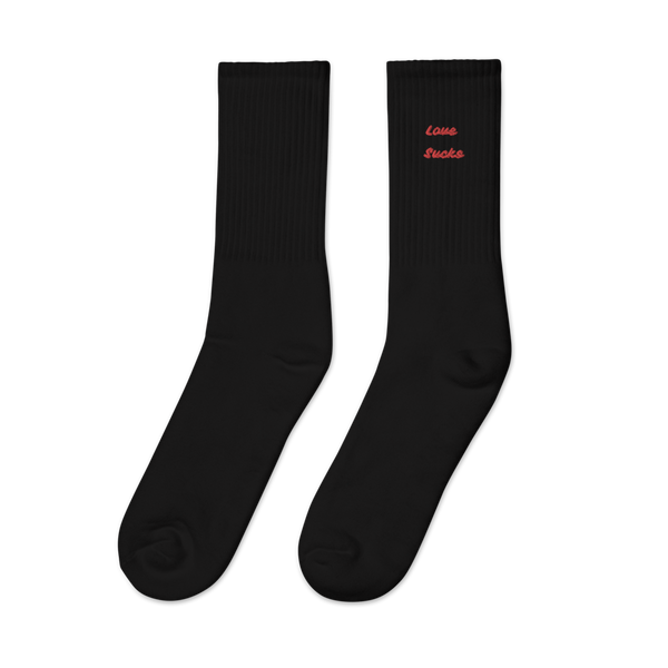Love Sucks Embroidered Socks