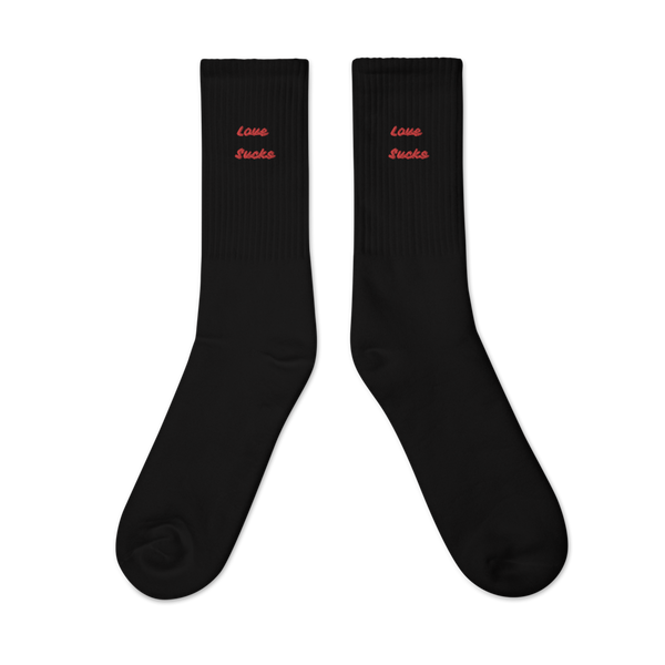 Love Sucks Embroidered Socks
