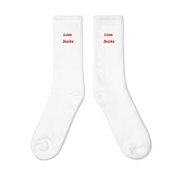 Love Sucks Embroidered Socks