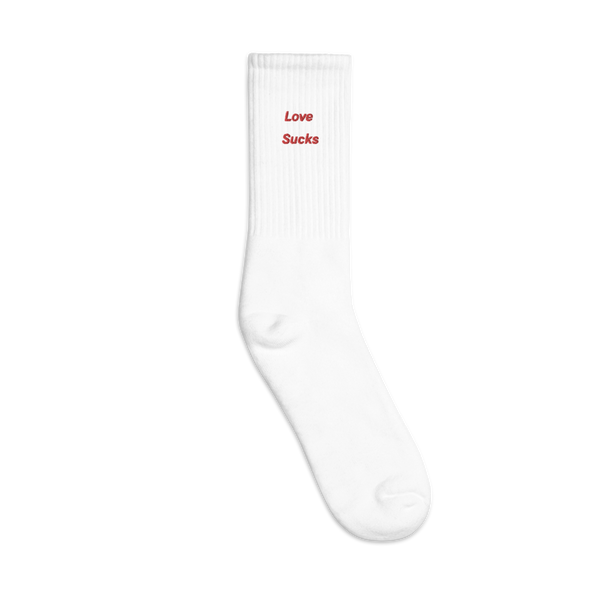 Love Sucks Embroidered Socks