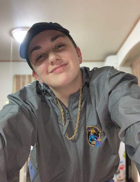 She Goes Embroidered Champion Packable Jacket