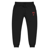 Red NJK Unisex Embroidered Fleece Sweatpants