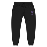 Purple NJK Unisex Embroidered Fleece Sweatpants