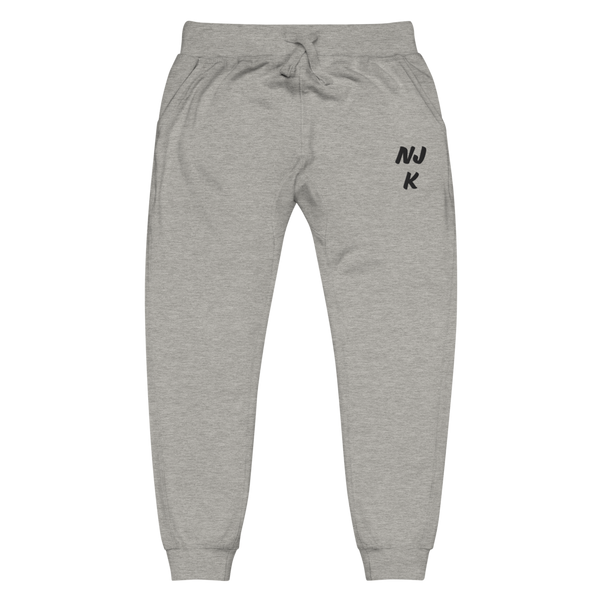 Black NJK Unisex Embroidered Fleece Sweatpants