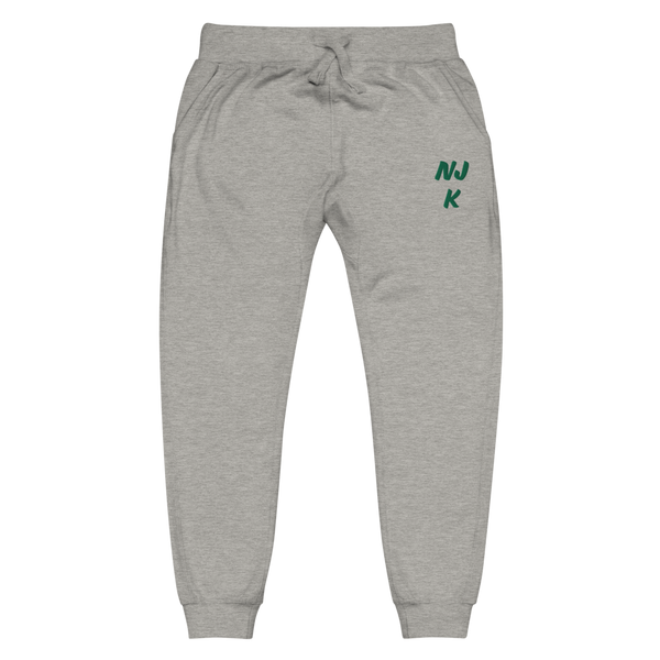 Green NJK Unisex Embroidered Fleece Sweatpants