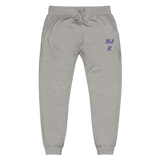 Purple NJK Unisex Embroidered Fleece Sweatpants