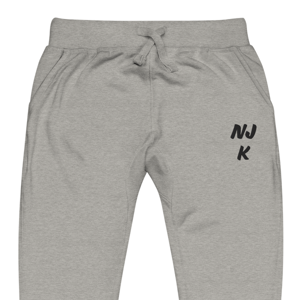 Black NJK Unisex Embroidered Fleece Sweatpants