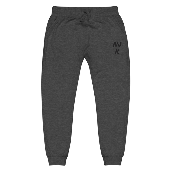 Black NJK Unisex Embroidered Fleece Sweatpants