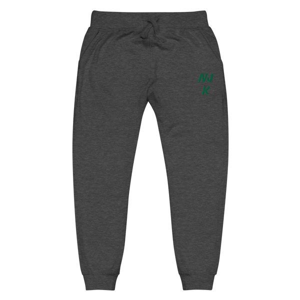 Green NJK Unisex Embroidered Fleece Sweatpants