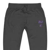 Purple NJK Unisex Embroidered Fleece Sweatpants