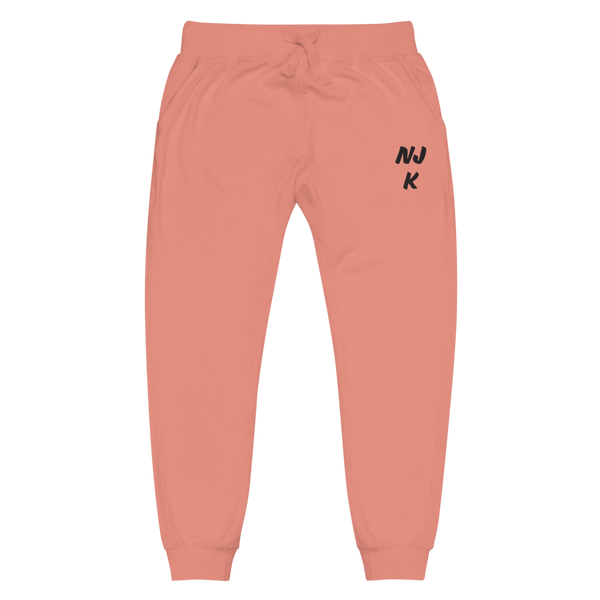 Black NJK Unisex Embroidered Fleece Sweatpants