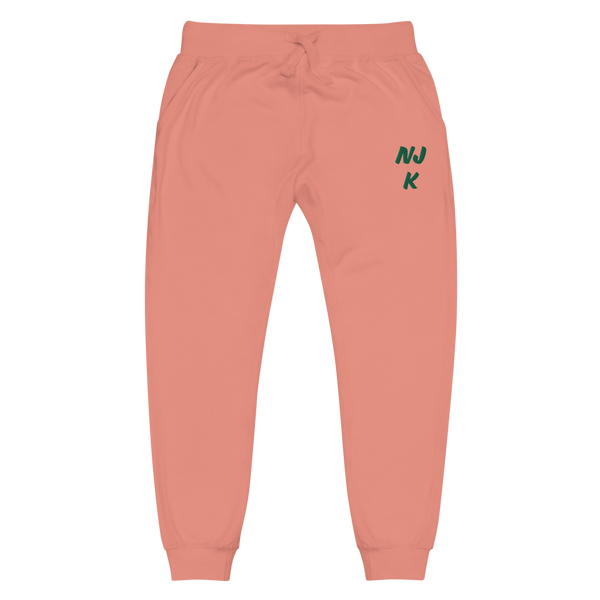 Green NJK Unisex Embroidered Fleece Sweatpants
