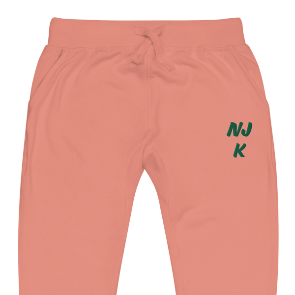 Green NJK Unisex Embroidered Fleece Sweatpants