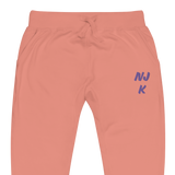 Purple NJK Unisex Embroidered Fleece Sweatpants