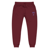 Purple NJK Unisex Embroidered Fleece Sweatpants