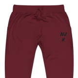 Black NJK Unisex Embroidered Fleece Sweatpants