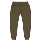 Red NJK Unisex Embroidered Fleece Sweatpants