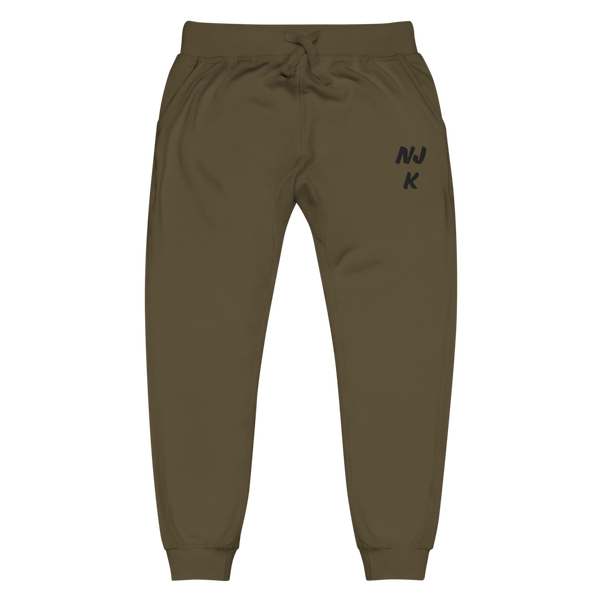 Black NJK Unisex Embroidered Fleece Sweatpants