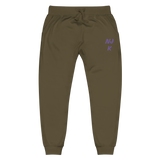 Purple NJK Unisex Embroidered Fleece Sweatpants