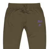Purple NJK Unisex Embroidered Fleece Sweatpants