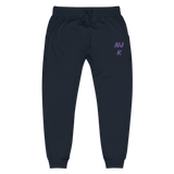 Purple NJK Unisex Embroidered Fleece Sweatpants