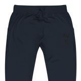 Black NJK Unisex Embroidered Fleece Sweatpants