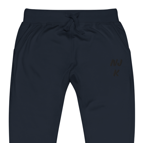 Black NJK Unisex Embroidered Fleece Sweatpants