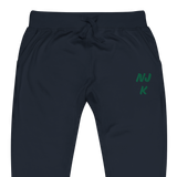 Green NJK Unisex Embroidered Fleece Sweatpants