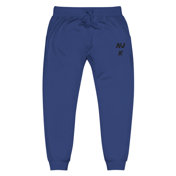 Black NJK Unisex Embroidered Fleece Sweatpants