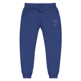 Purple NJK Unisex Embroidered Fleece Sweatpants