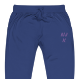 Purple NJK Unisex Embroidered Fleece Sweatpants
