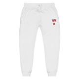 Red NJK Unisex Embroidered Fleece Sweatpants