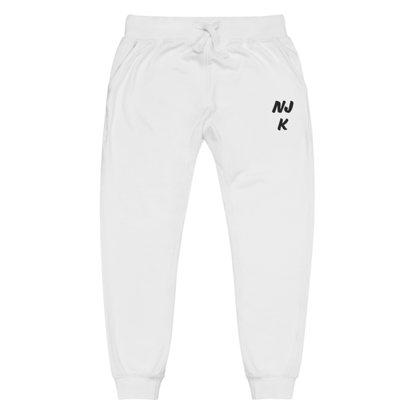 Black NJK Unisex Embroidered Fleece Sweatpants