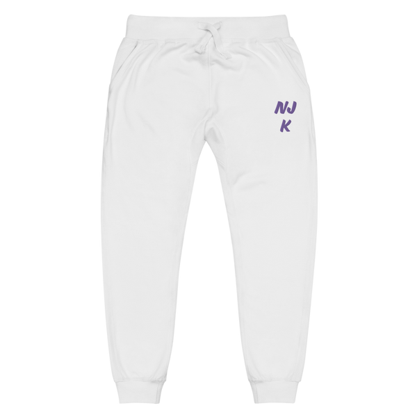 Purple NJK Unisex Embroidered Fleece Sweatpants