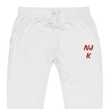 Red NJK Unisex Embroidered Fleece Sweatpants