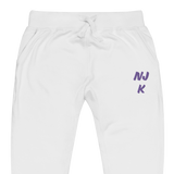 Purple NJK Unisex Embroidered Fleece Sweatpants