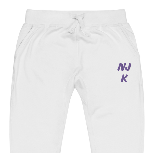 Purple NJK Unisex Embroidered Fleece Sweatpants