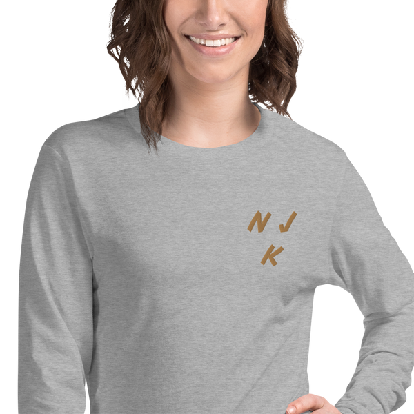 Fist Up Embroidered Unisex Long Sleeve Tee