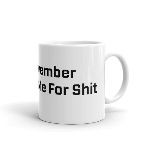 NOvember White Glossy Mug
